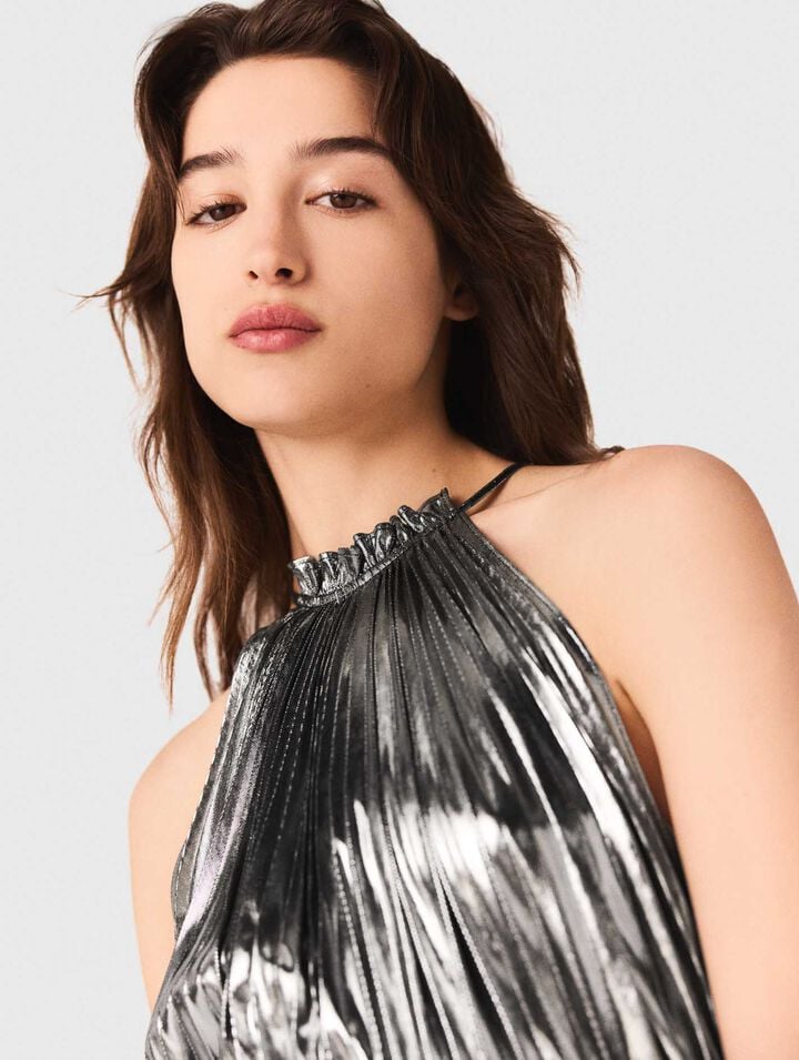Robe longue plissée
