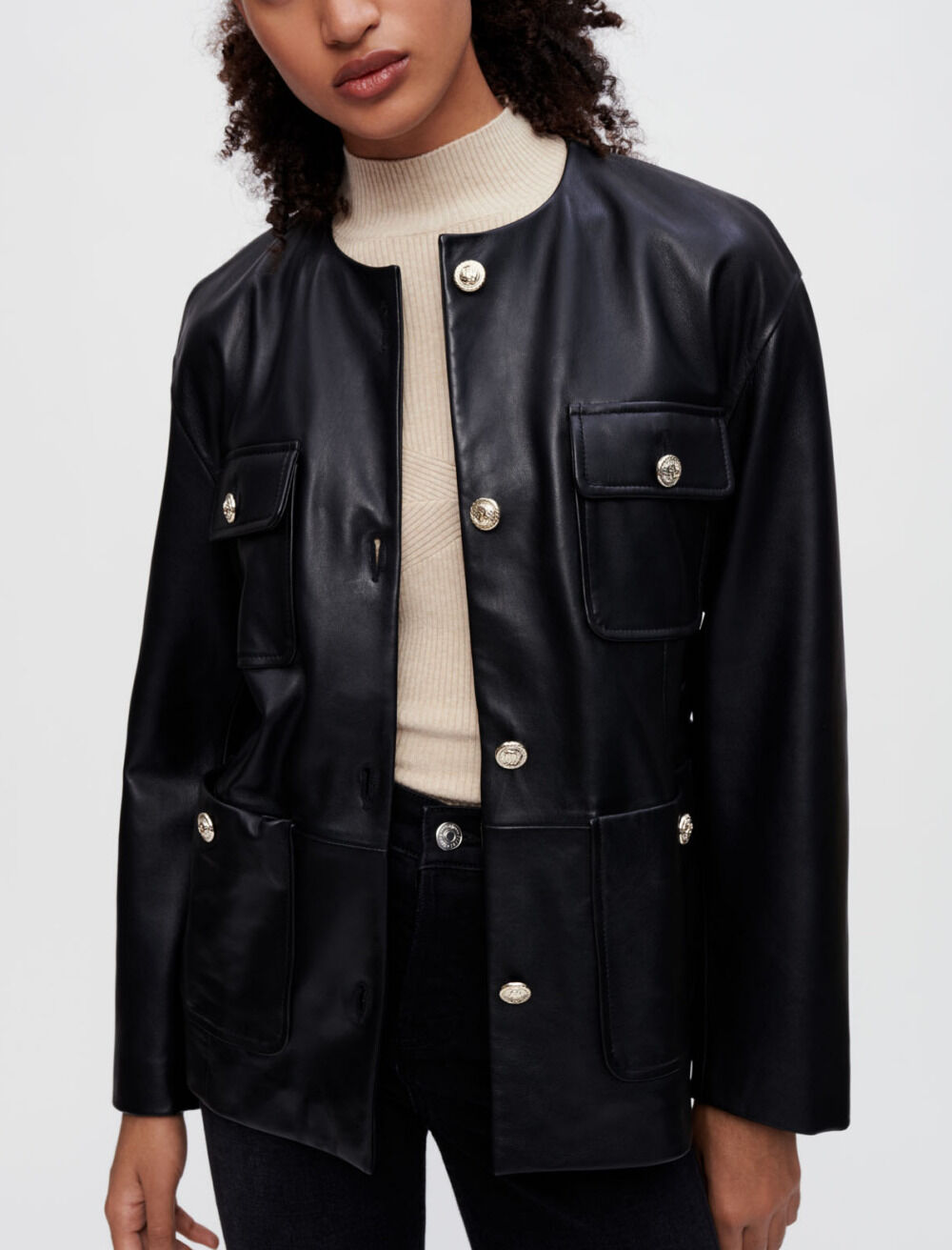Veste maje cuir clearance