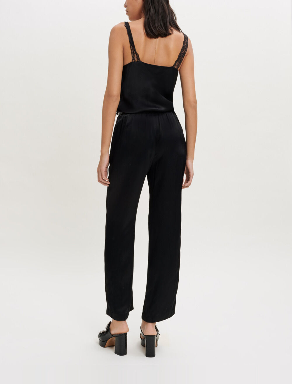 Combinaison pantalon bretelles en satin