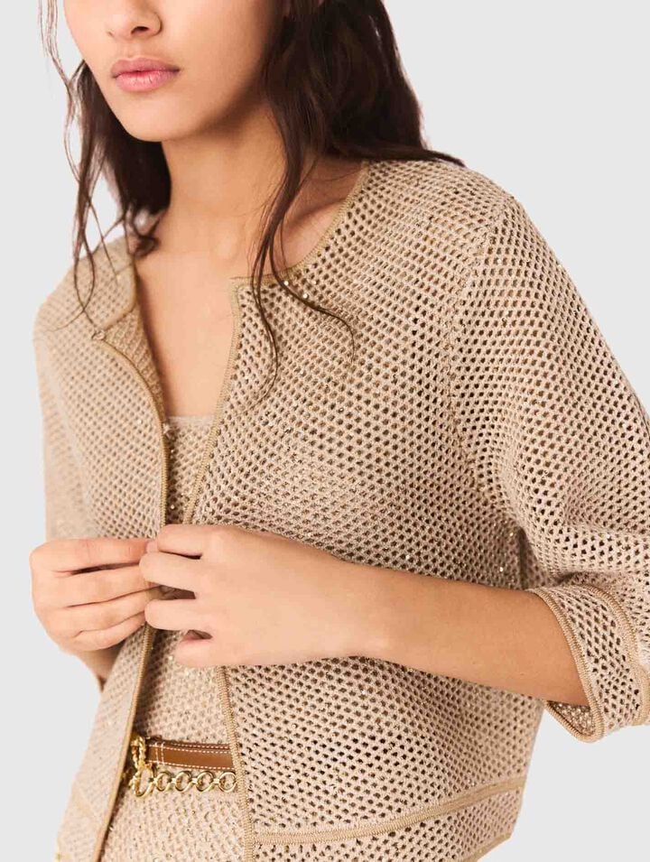 Rhinestone knit cardigan