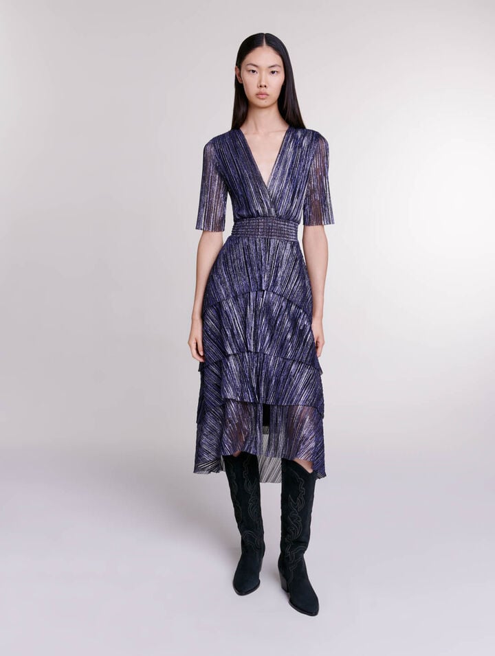 Robe lamée à volants
