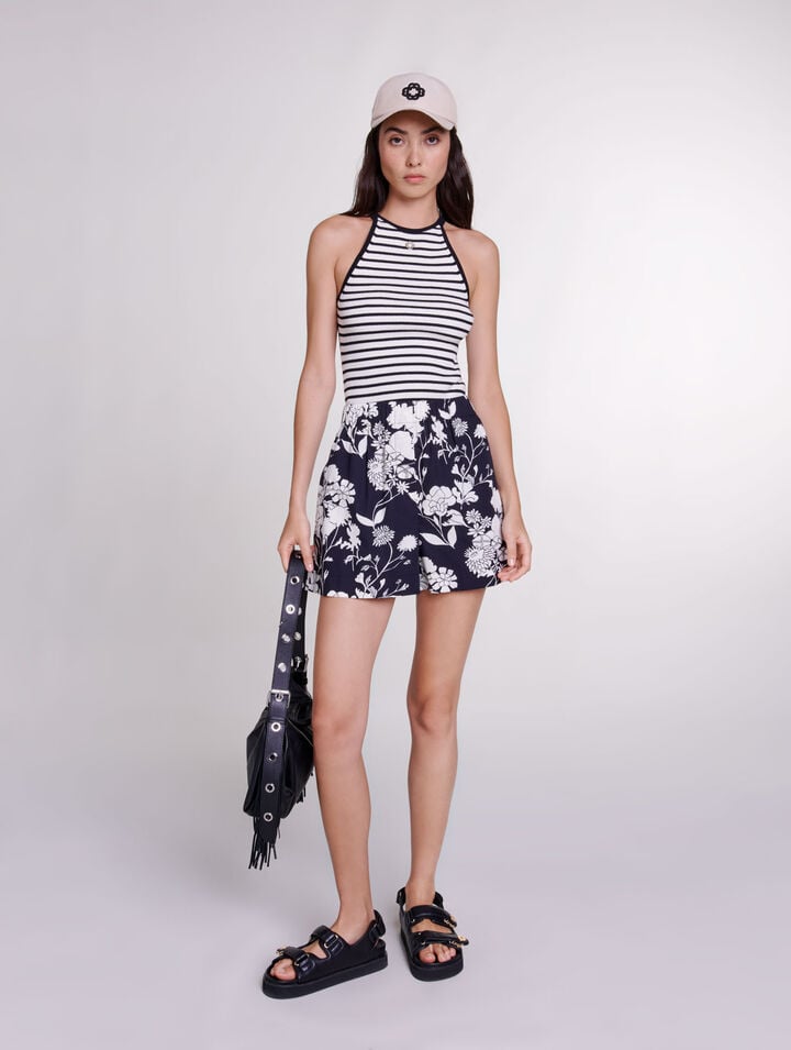 Short imprimé en coton