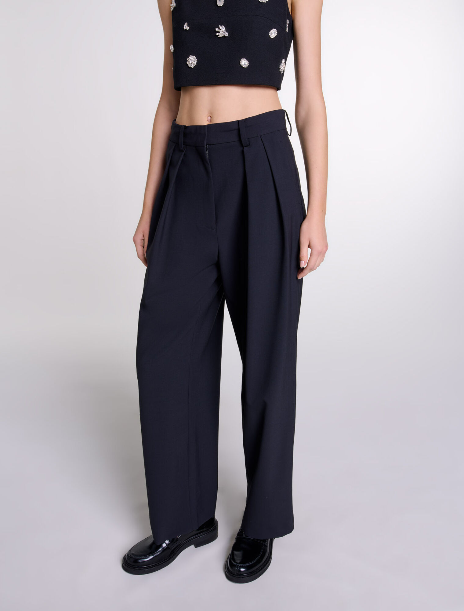 Pantalon large avec ceinture