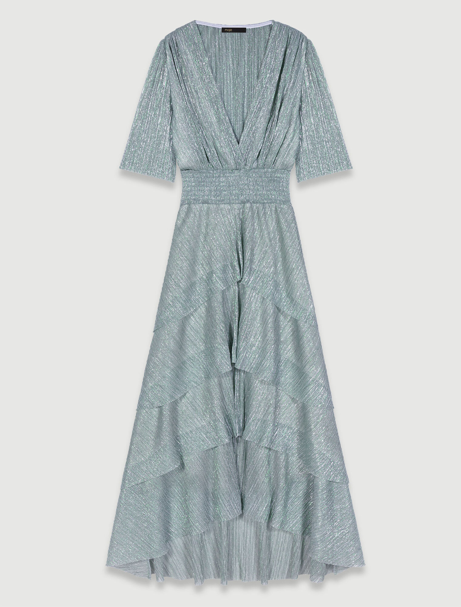 Stretch lurex ruffled dress