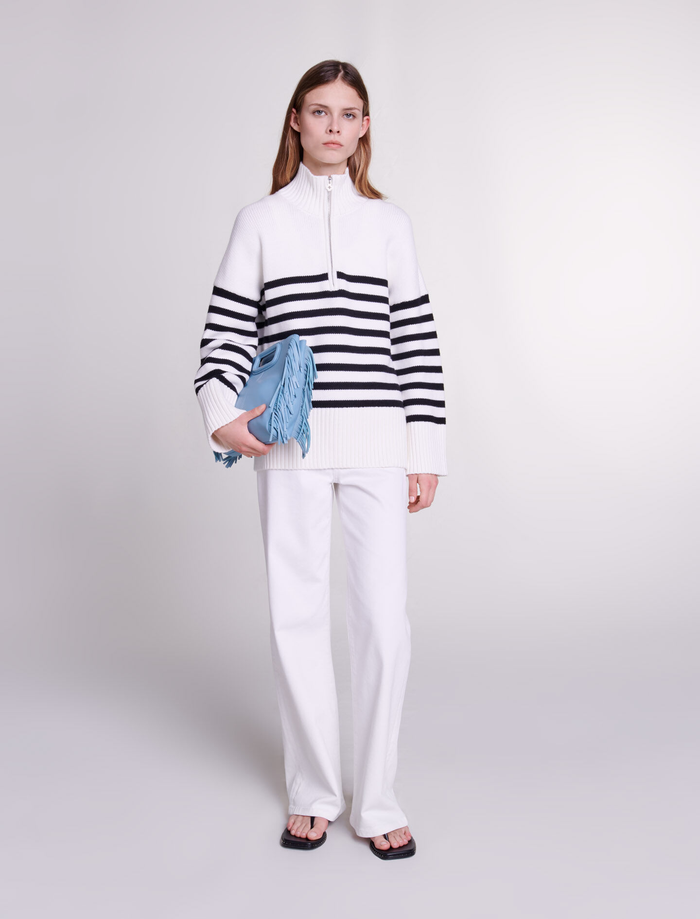 Mame Kurogouchi(マメ) Double-Layer Stripe Jersey Pullover