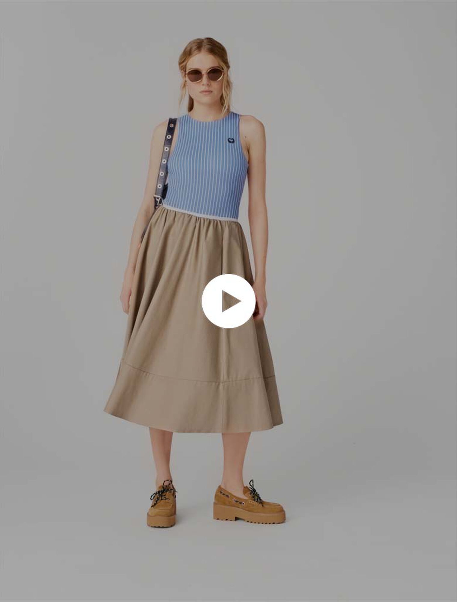 Jupe mi-longue en coton