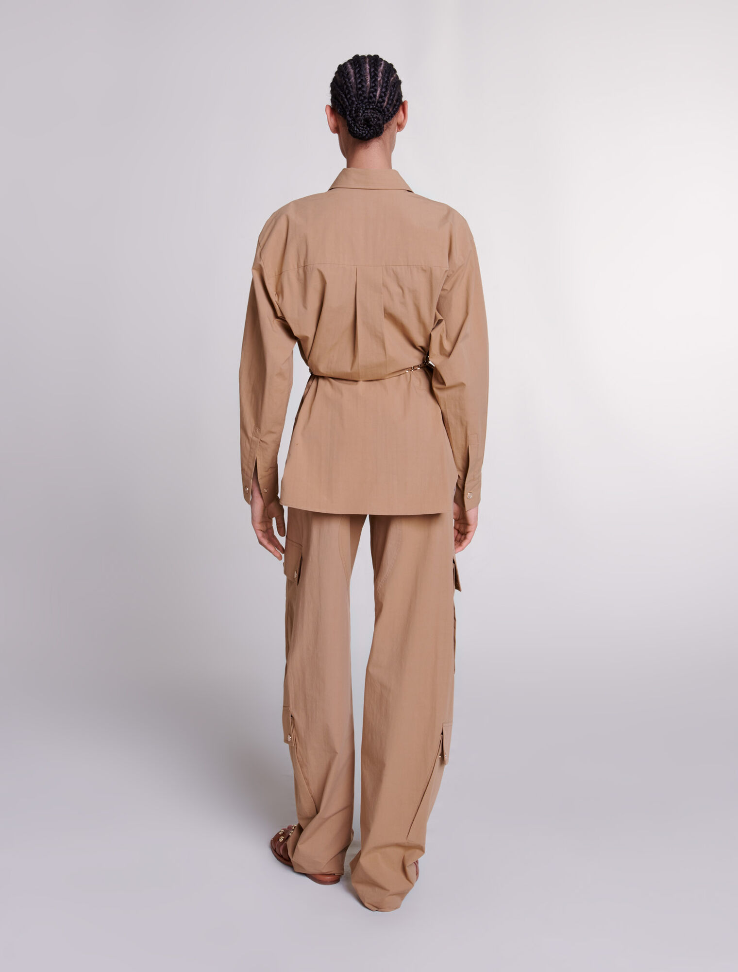 Chemise longue ceinturée