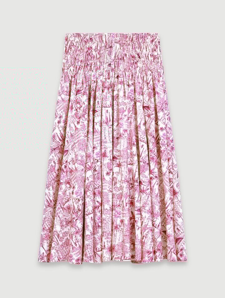 Jupe à taille smockée élastiquée 