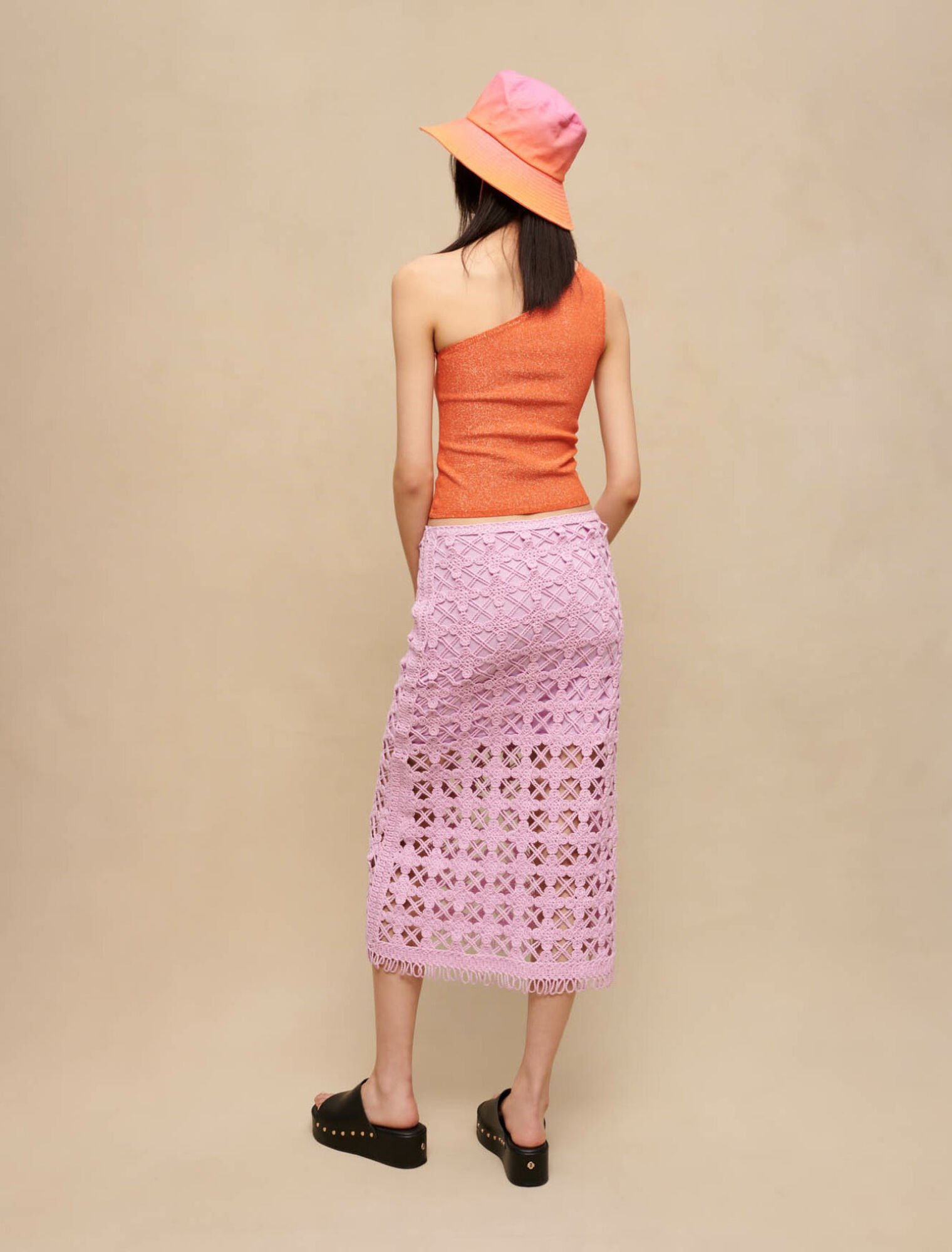 Jupe midi en crochet