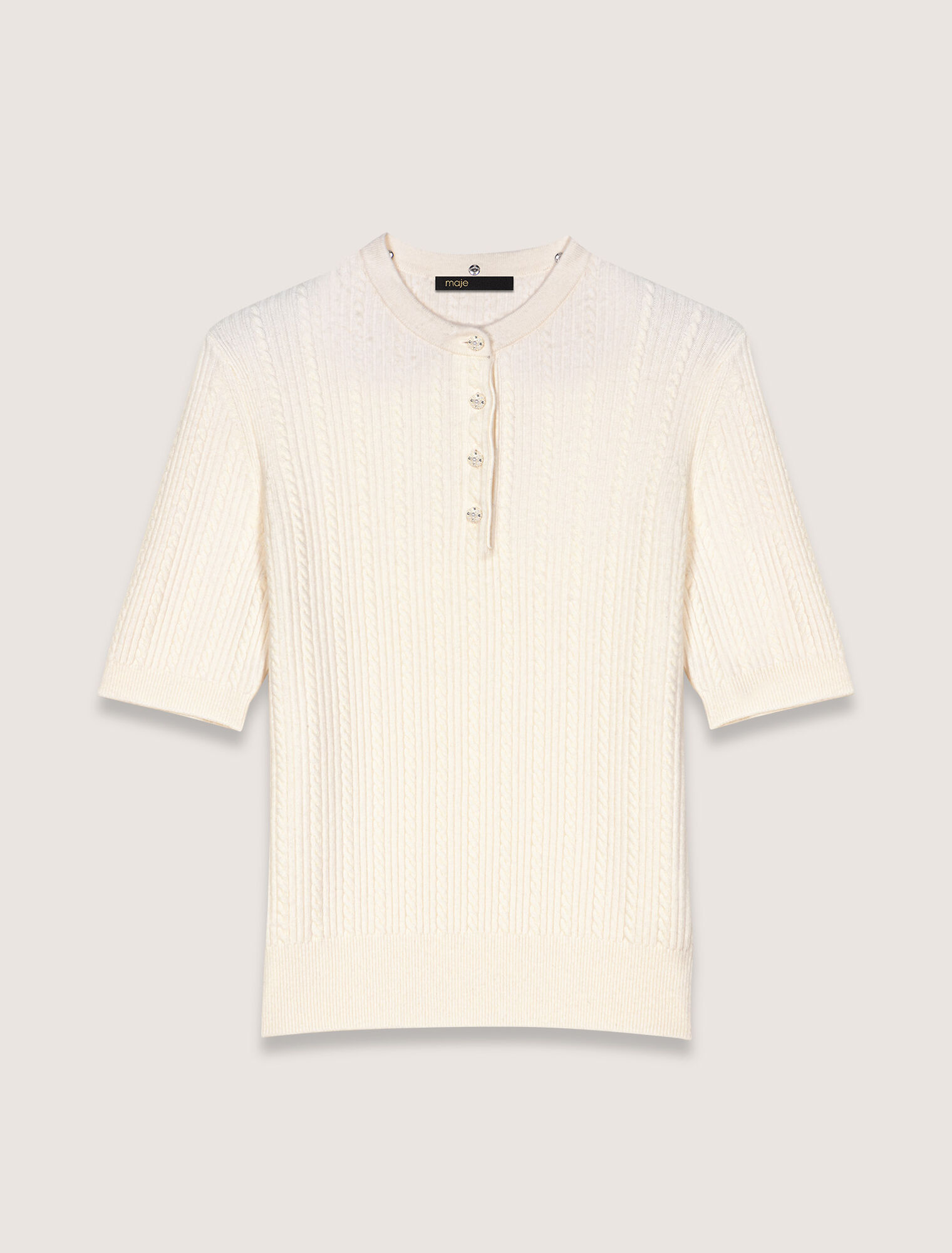 Jewellery collar knit polo shirt