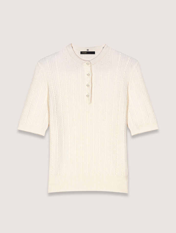 Polo en maille à col bijoux