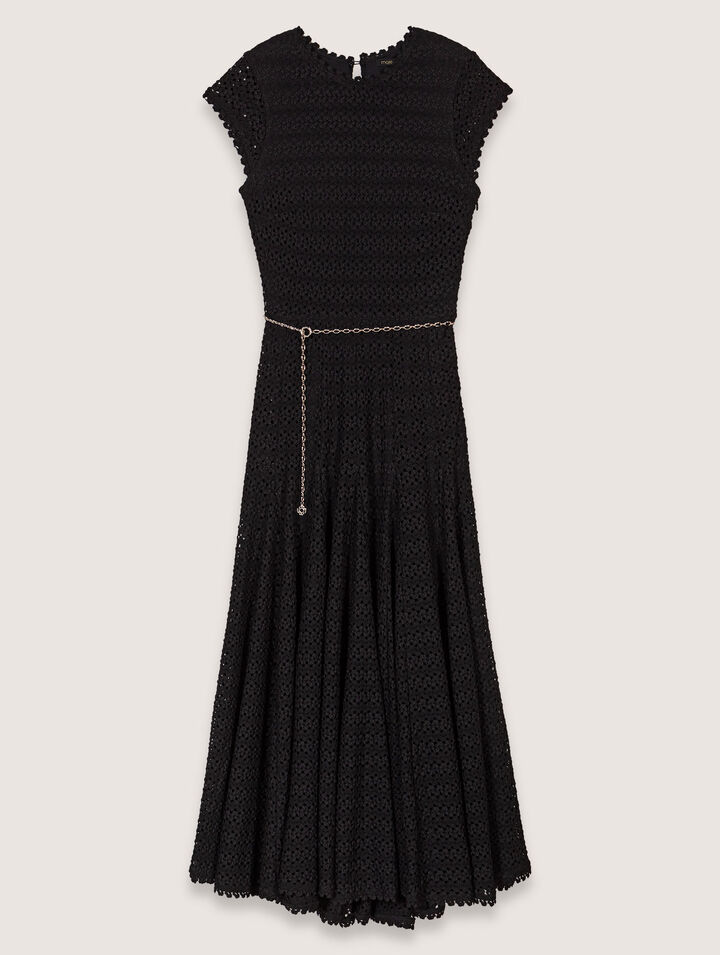 Crochet-knit maxi dress