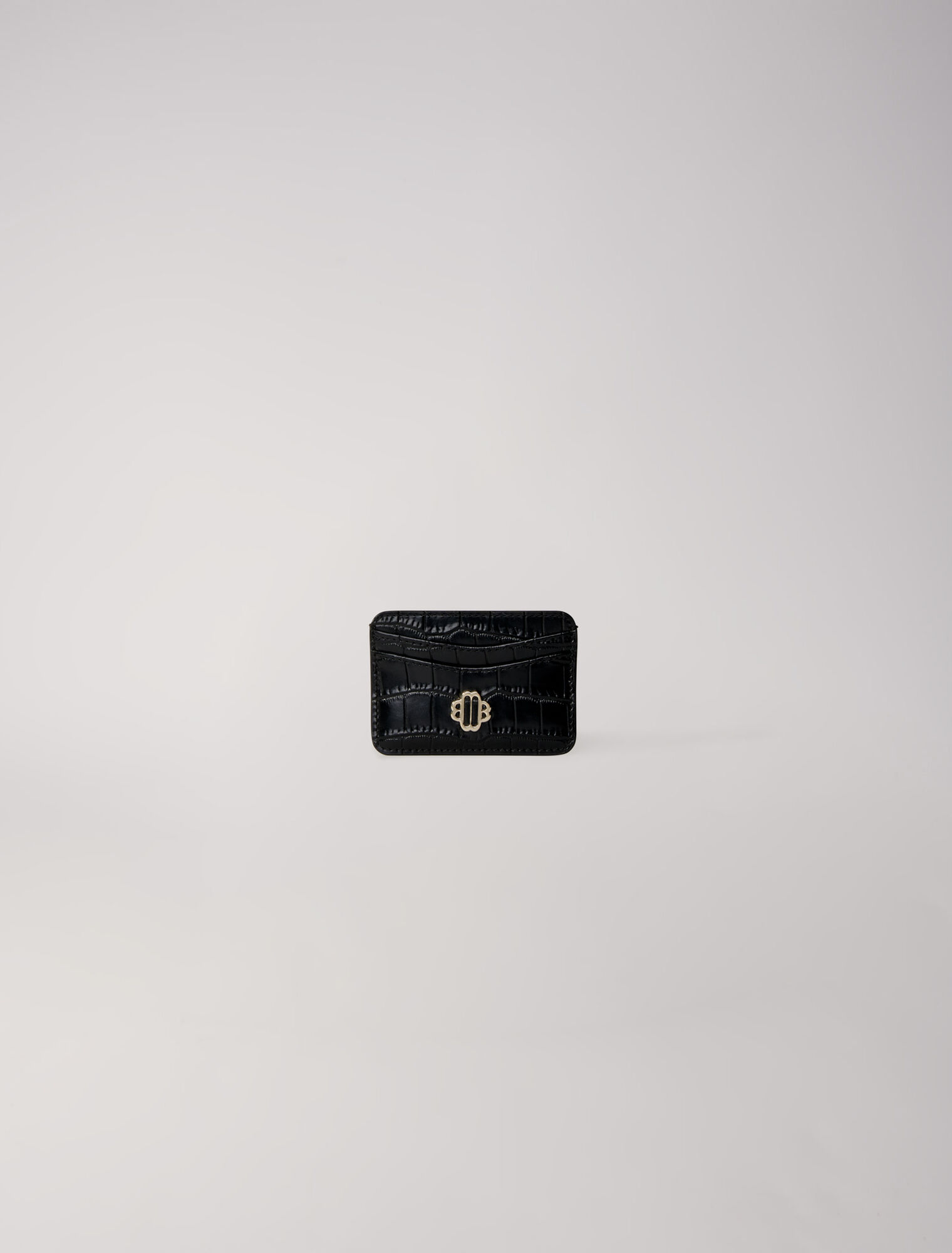 Porte-cartes en cuir embossé croco