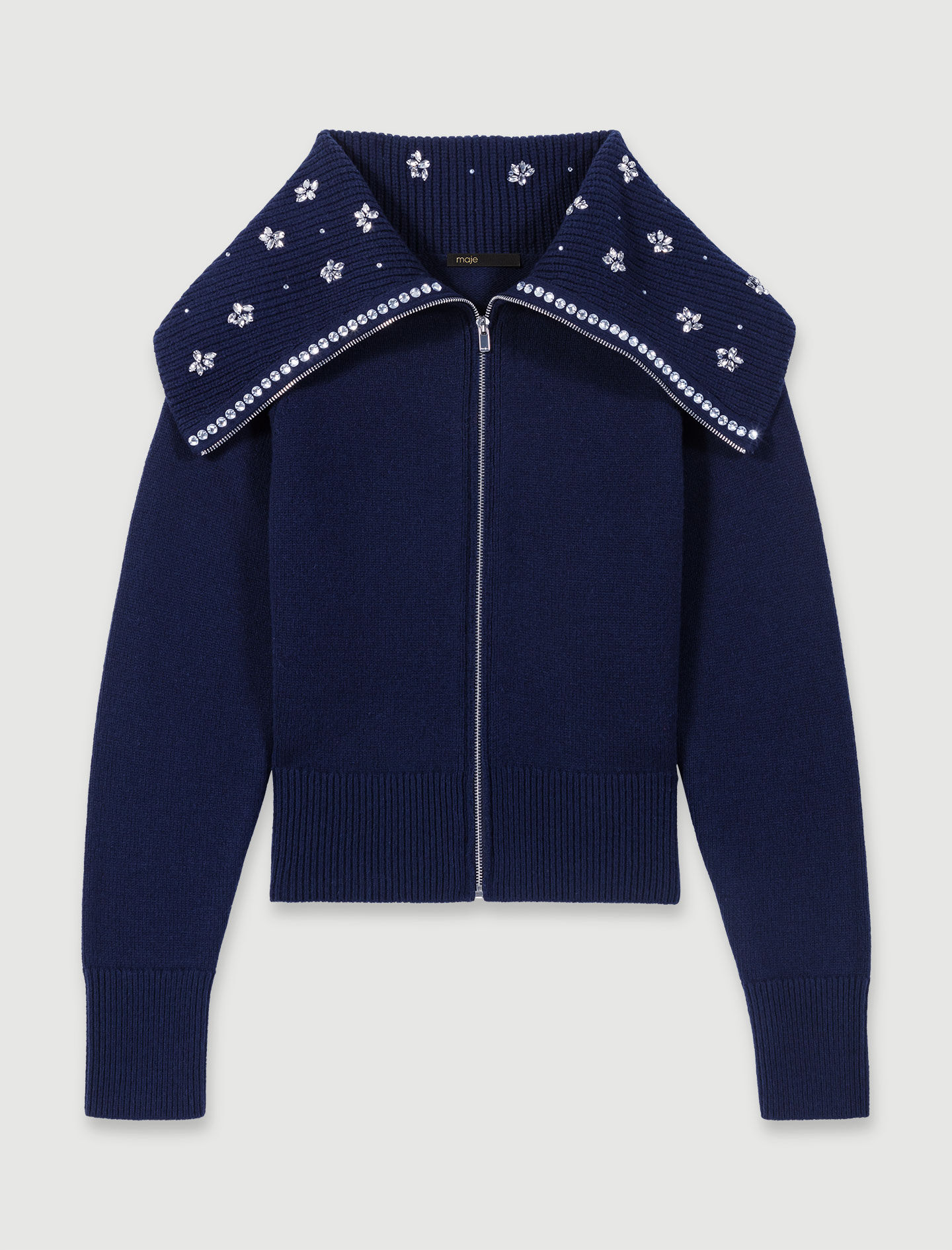 Sequin knit cardigan Blue For Women Maje