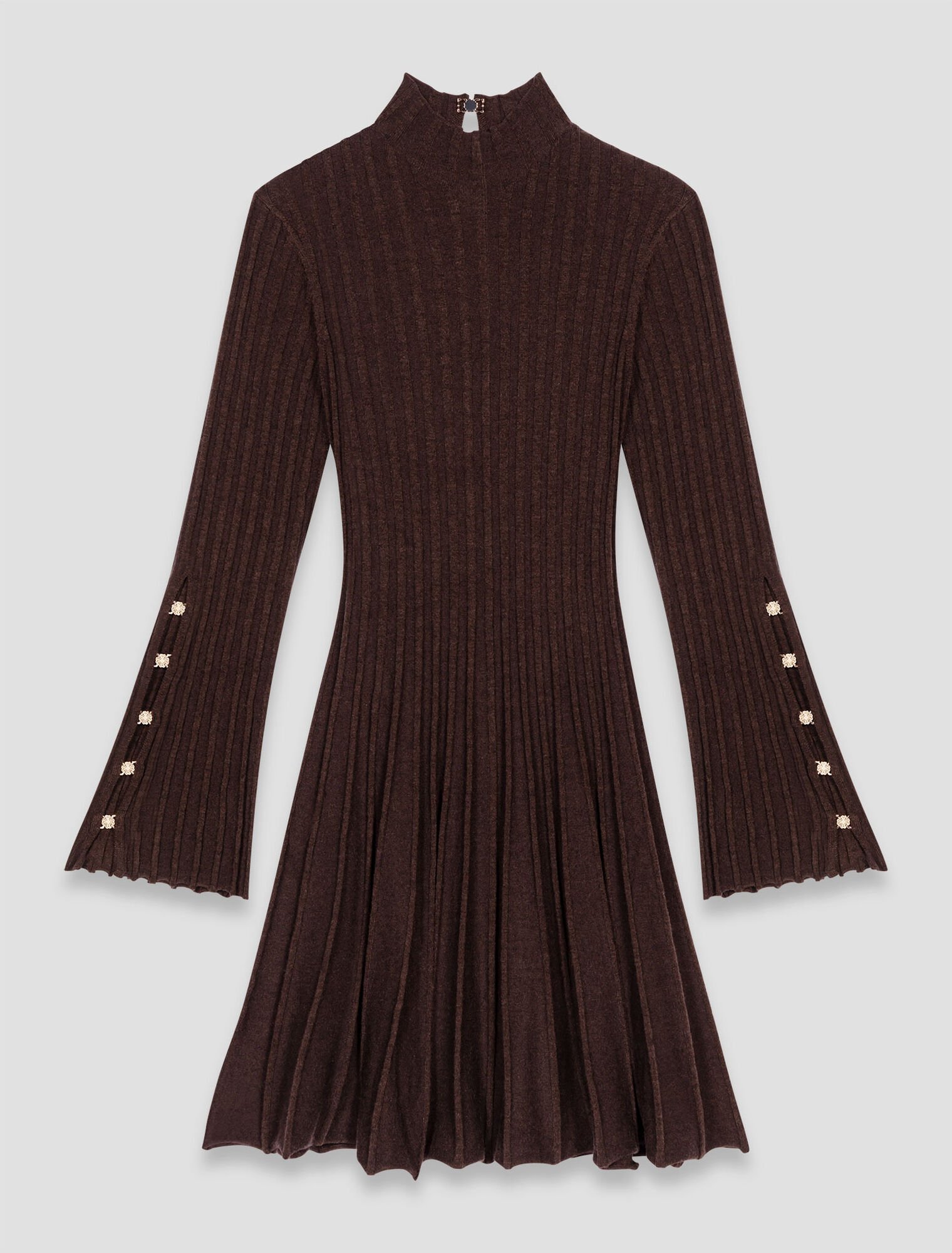 Robe courte patineuse à col montant