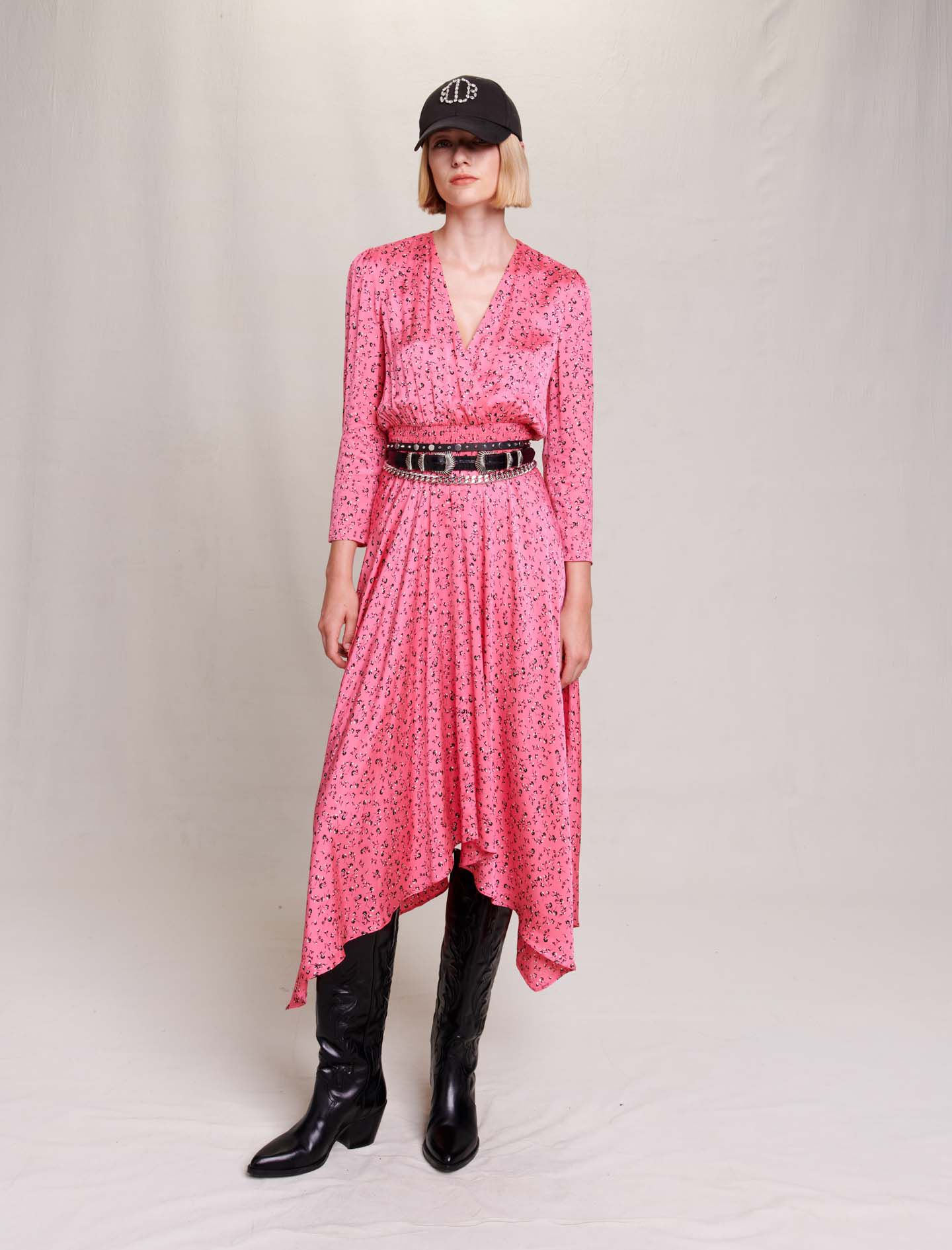 Robe mi longue imprimé fleuri sale