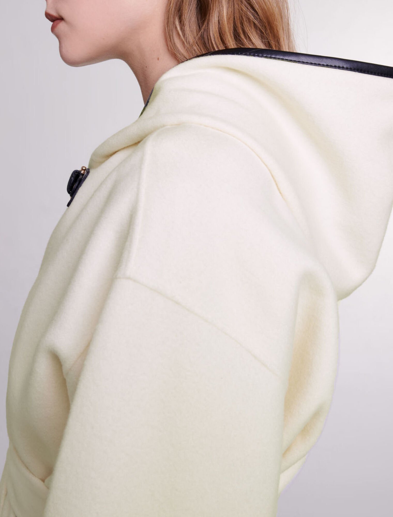 Manteau effet cape en laine