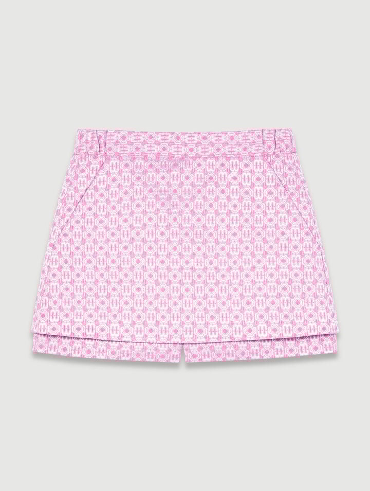 Short effet jupe en jacquard