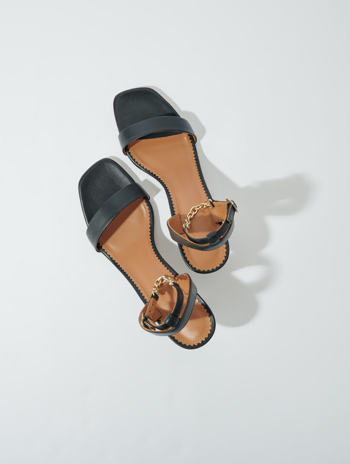 Sandales en cuir à talons