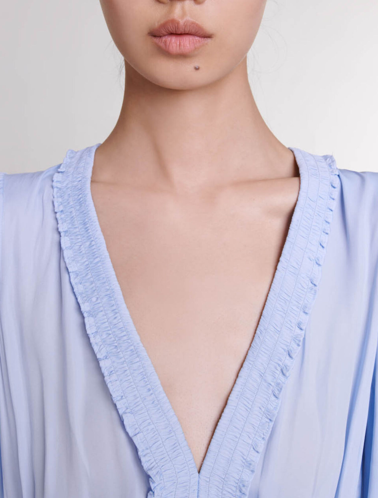 Robe à volants bleue