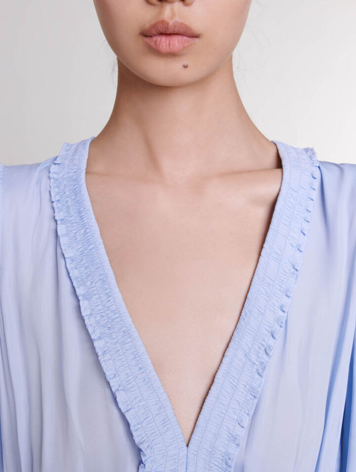 Blue ruffled dress