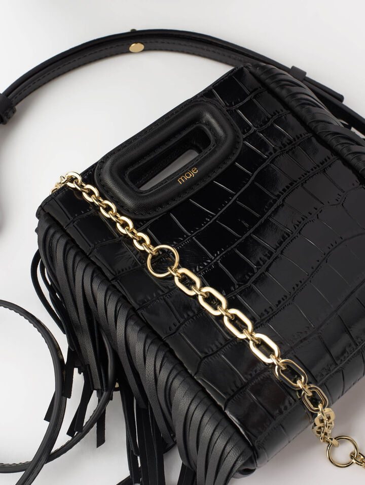 Sac M Mini en cuir croco