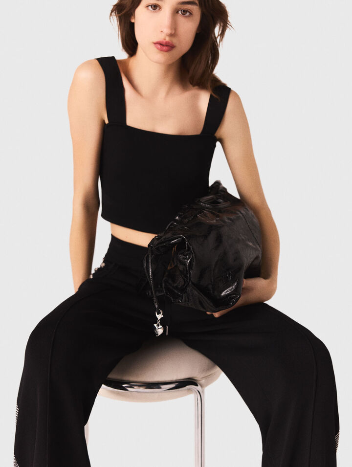 Crop top en maille à bretelles