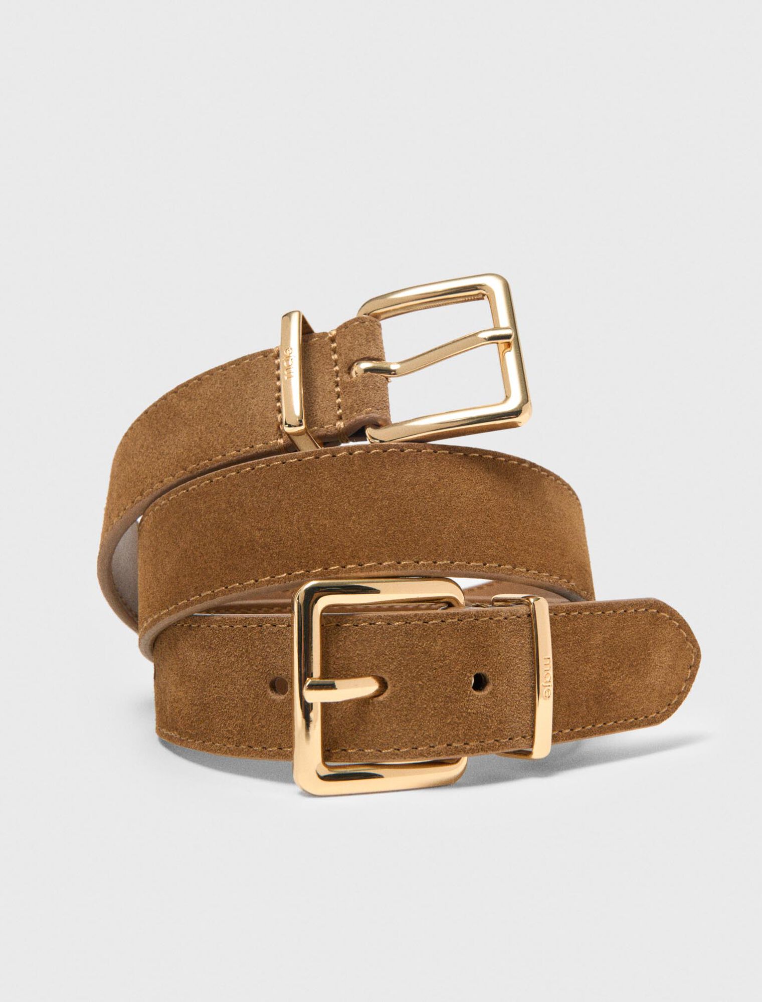 Ceinture su&egrave;de avec double boucles