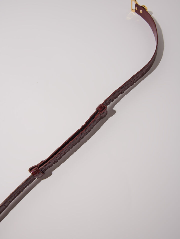 Ceinture fine en cuir à mors lion