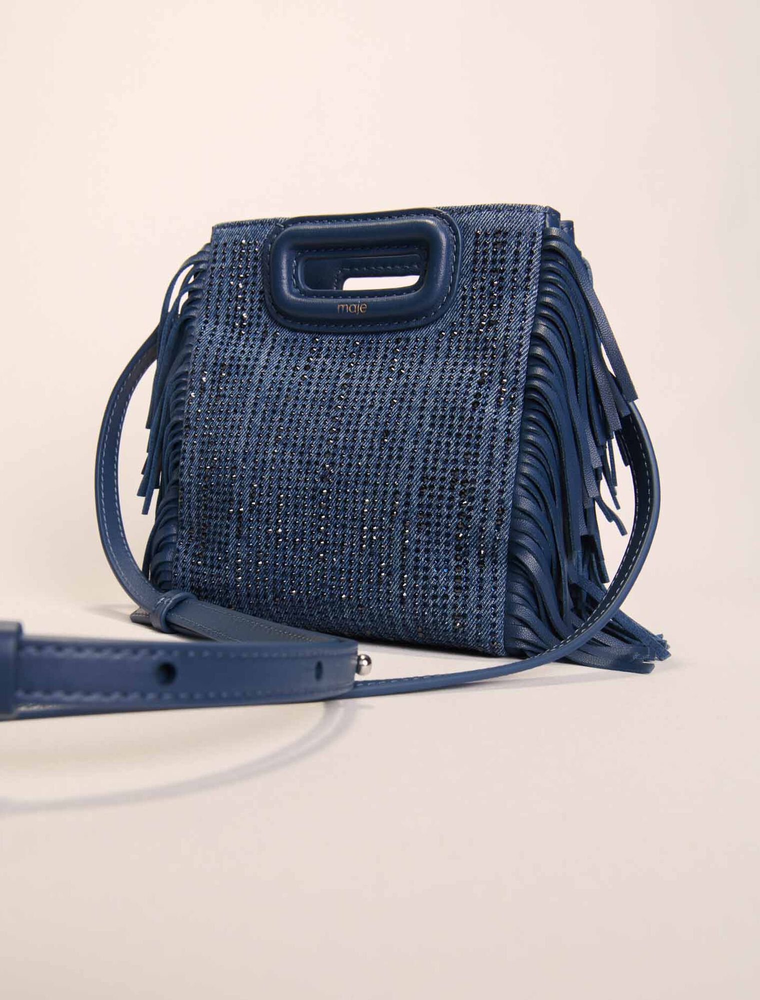 Sac M Mini en denim strassé