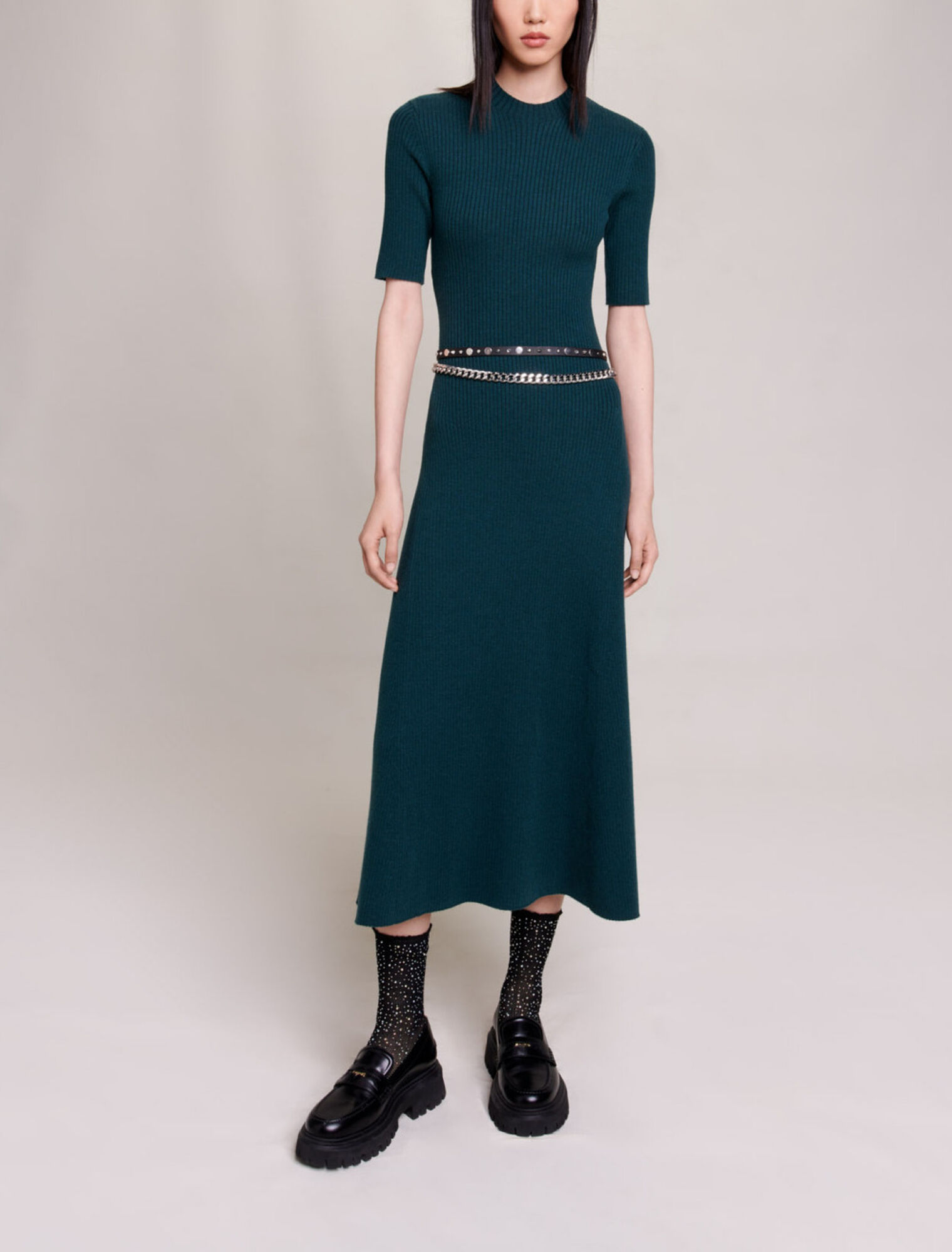 Robe longue en maille