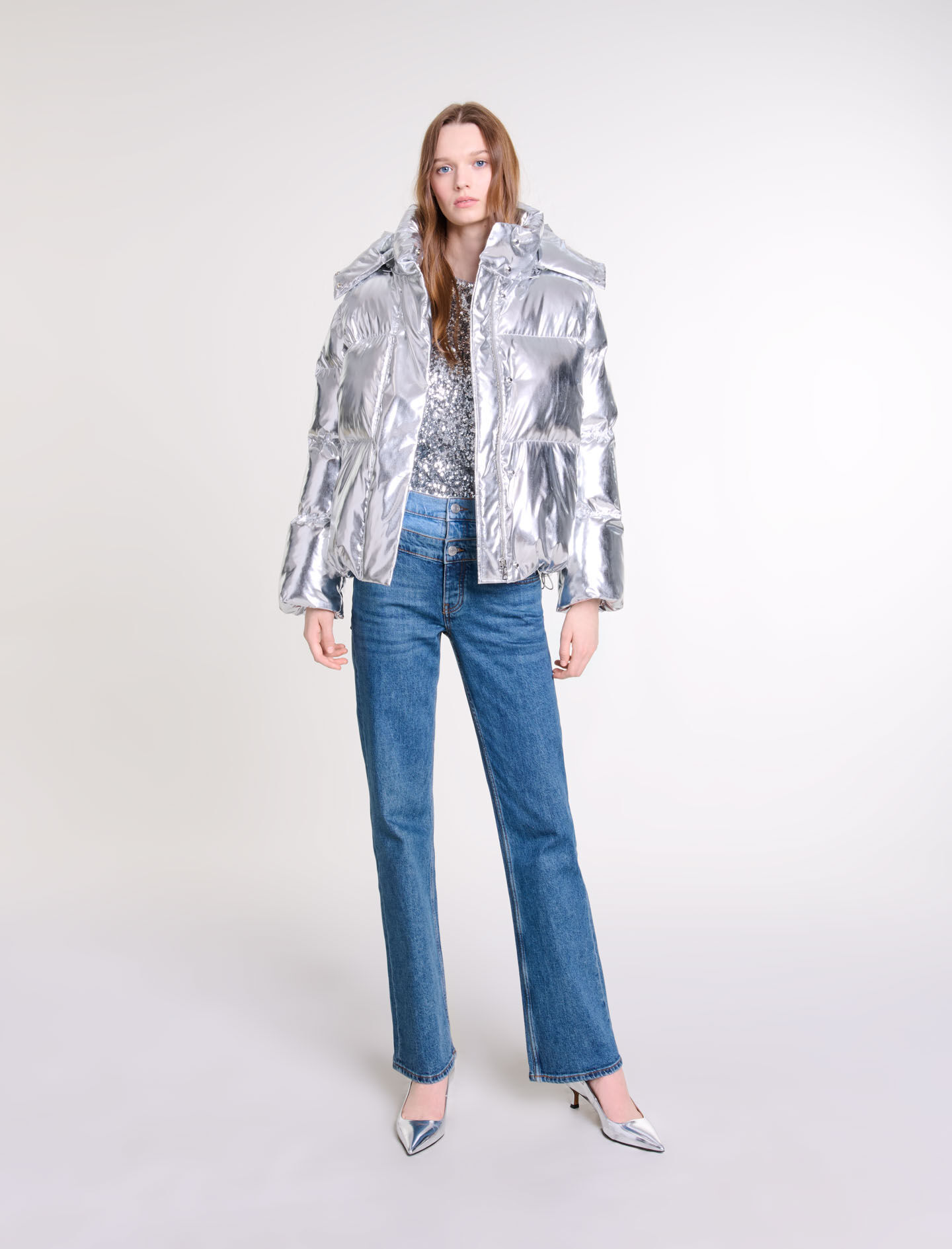 Maje puffer top