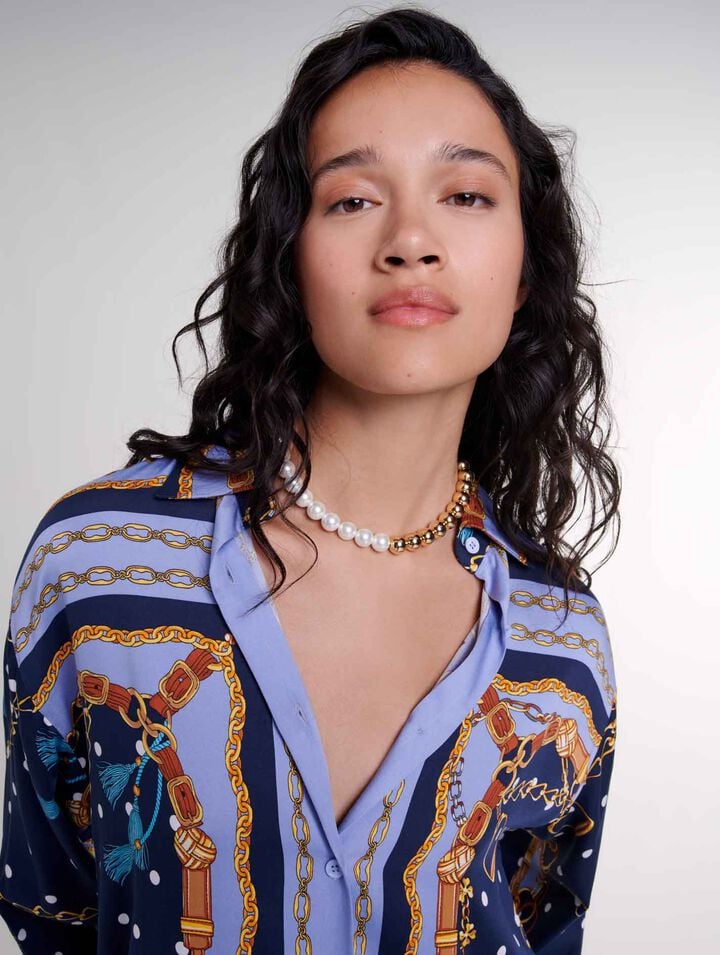 Chemise satinée imprimée