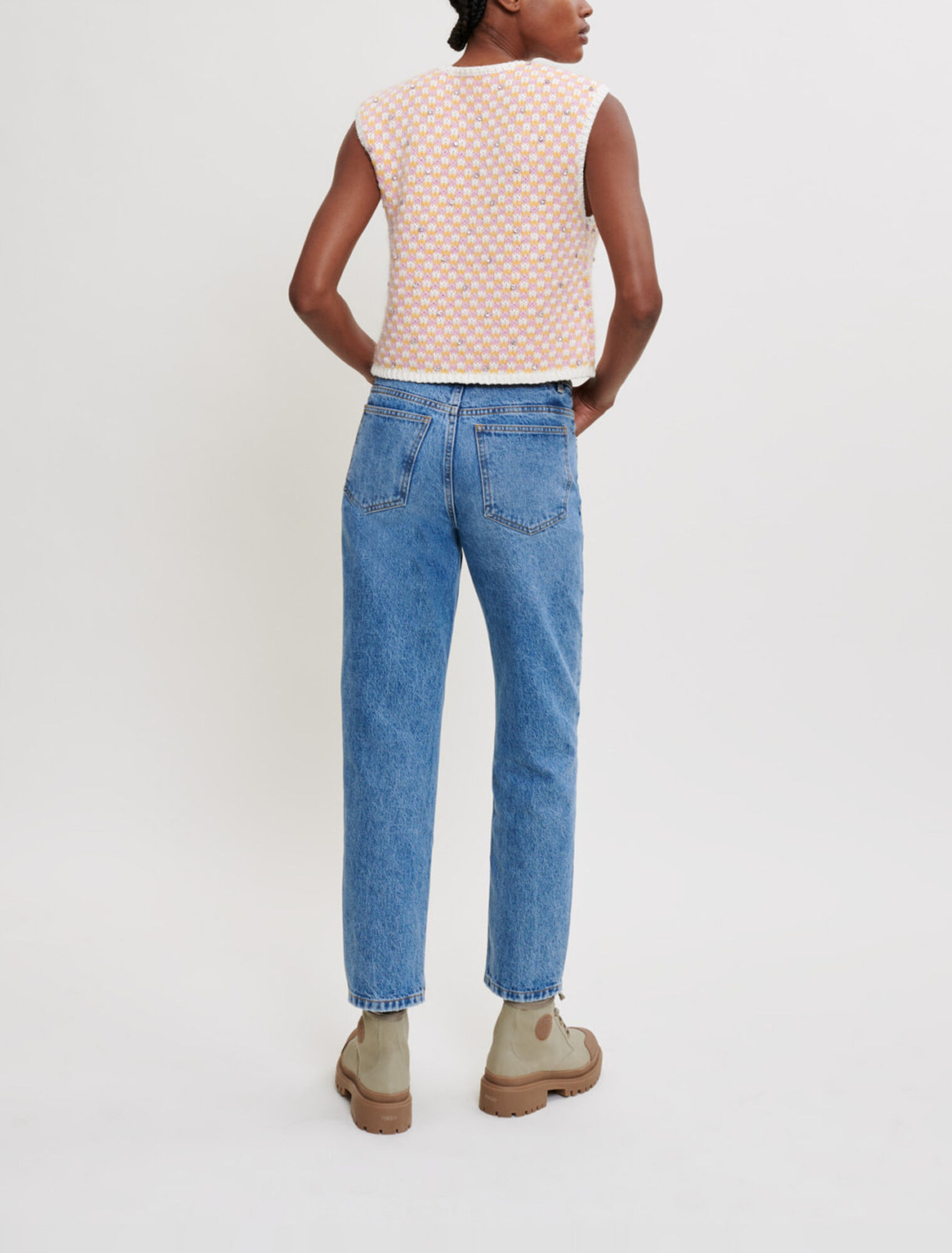Pull en maille fantaisie et strass