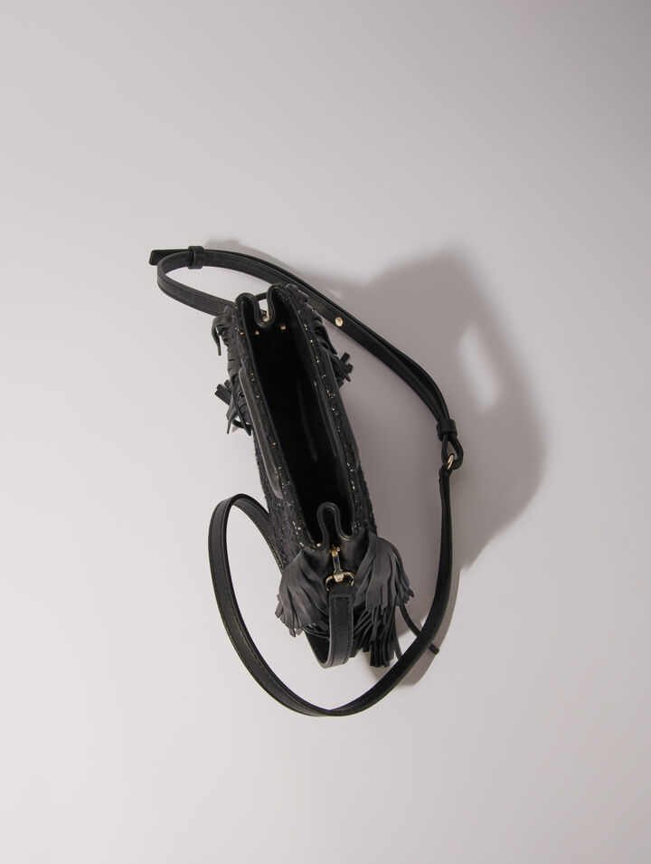 Sac M mini en tweed matelassé