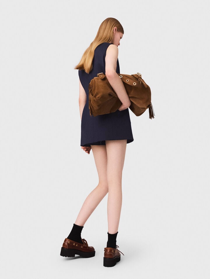 Robe trompe-l'œil en laine mélangée