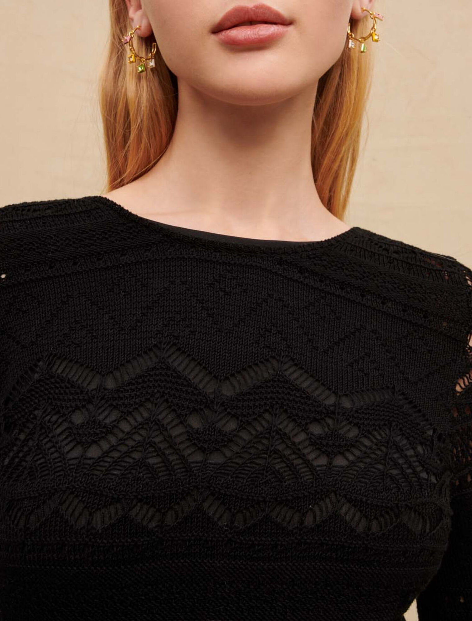 Robe longue en maille ajourée