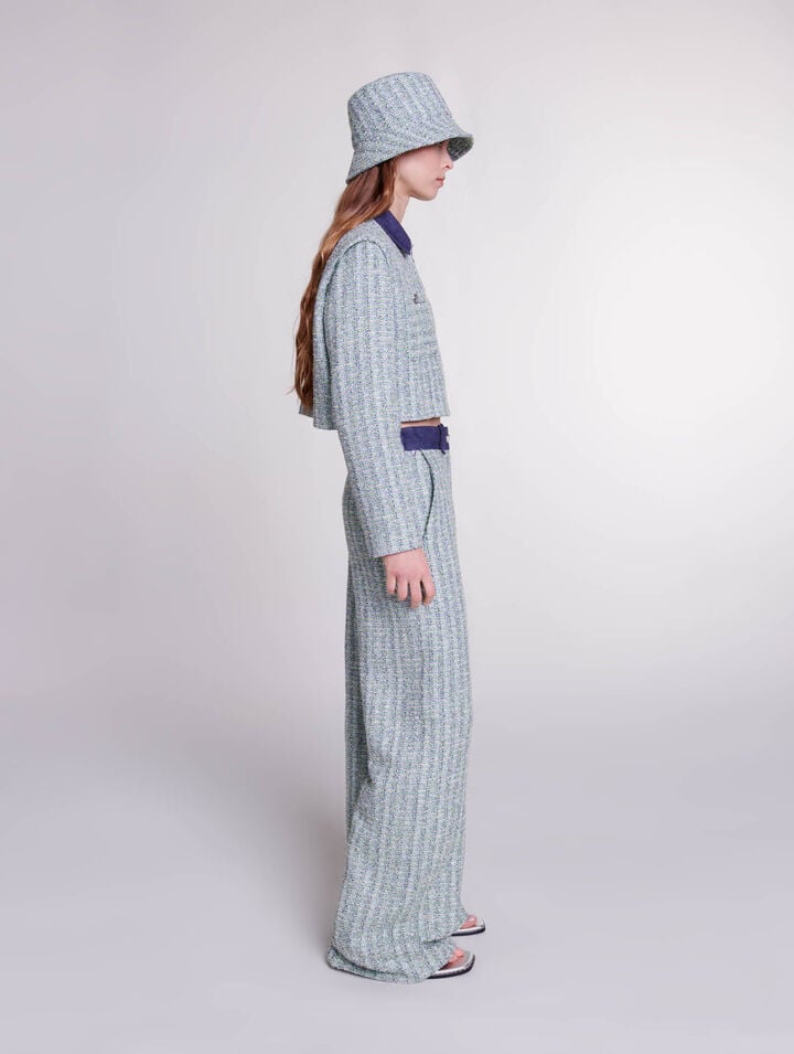 Pantalon large en tweed