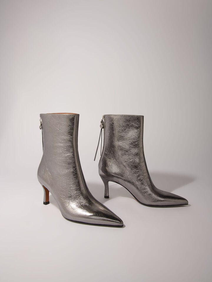 Bottines à bout pointu métalisé