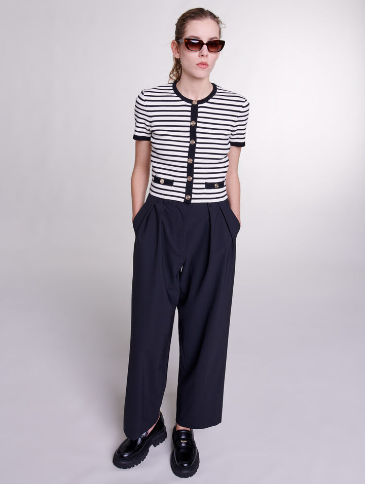 Wide-leg trousers with belt