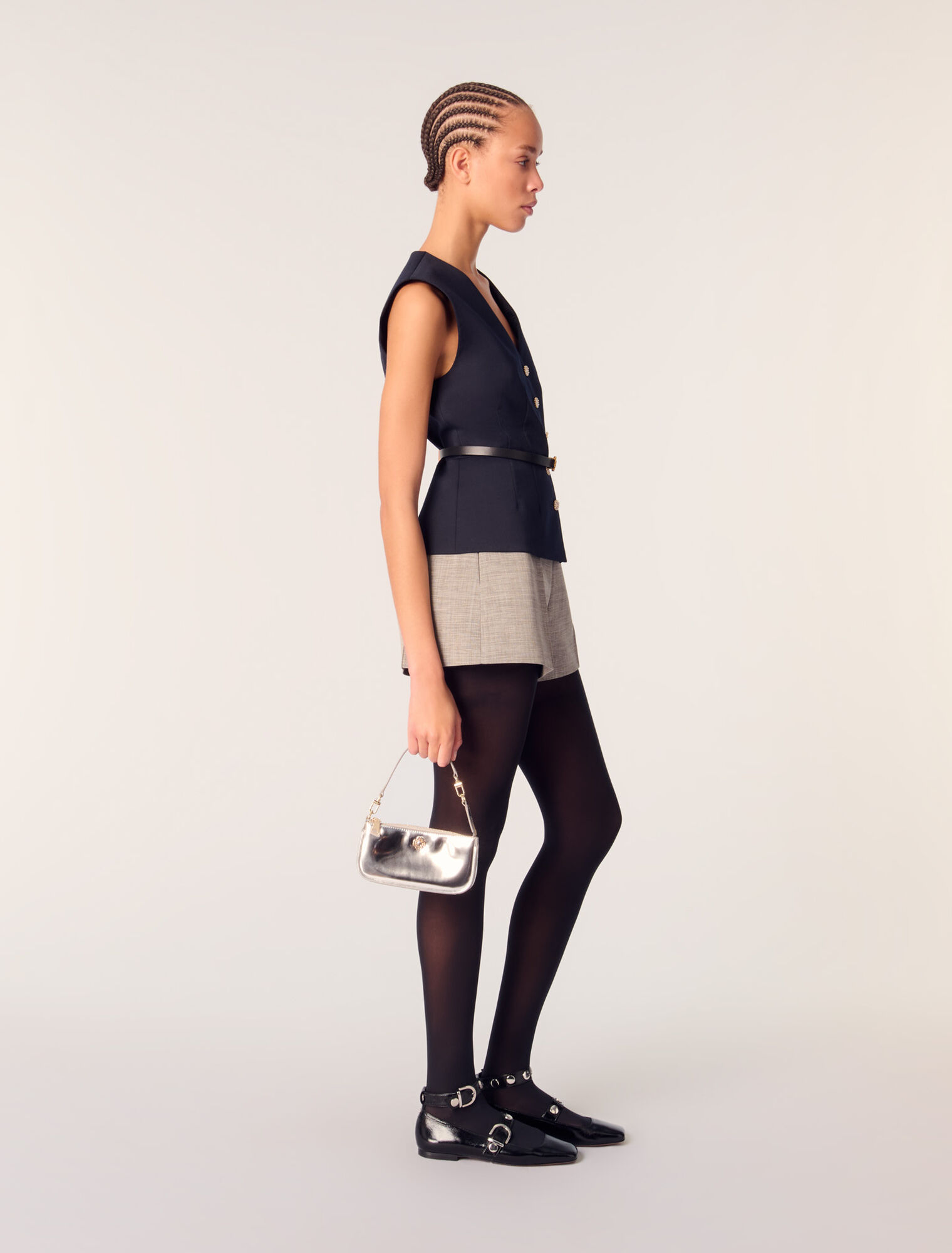 Wool blend sleeveless jacket