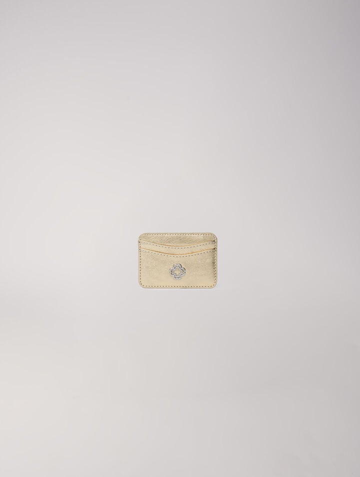 Porte carte en cuir craquelé