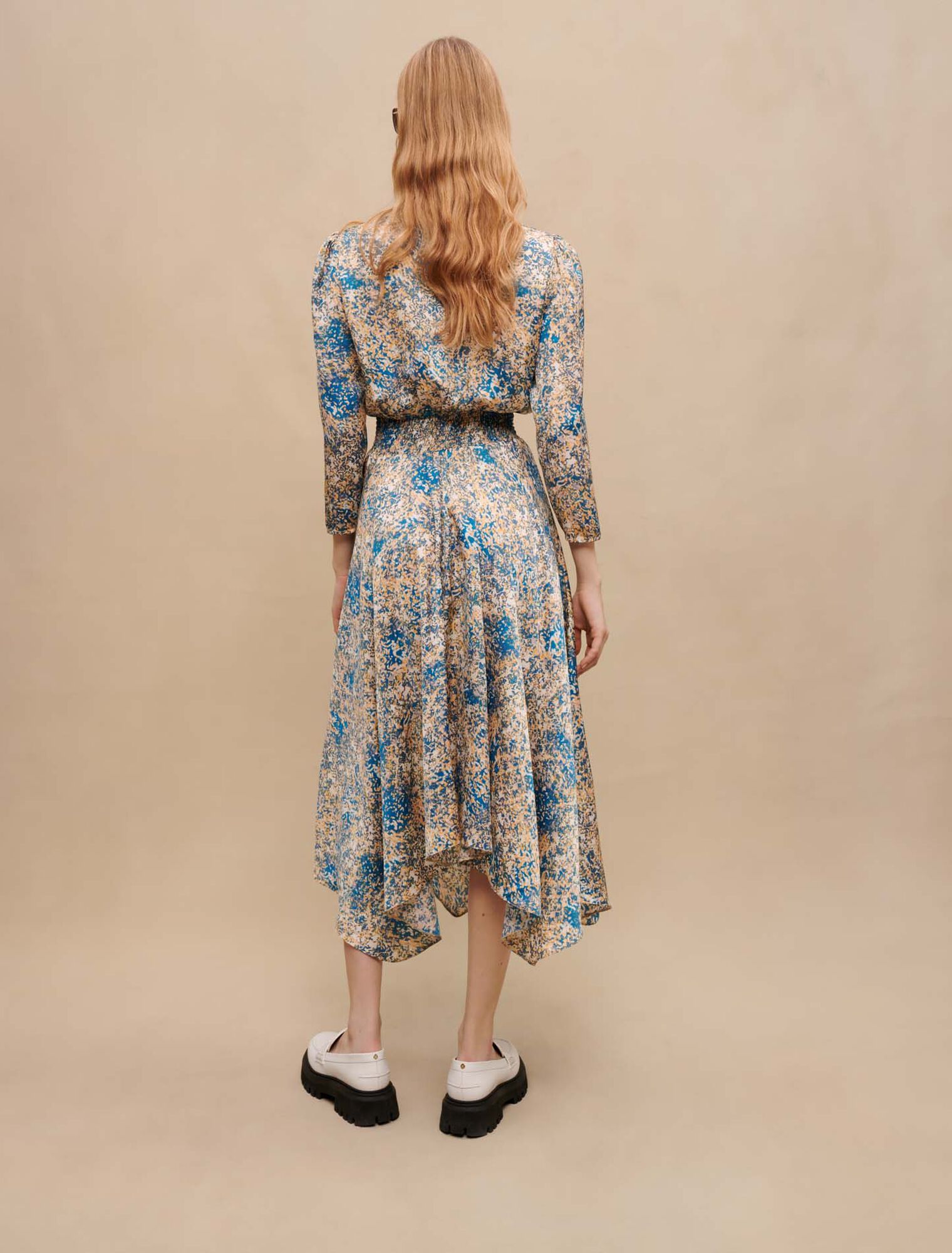 Robe asymétrique imprimé abstrait