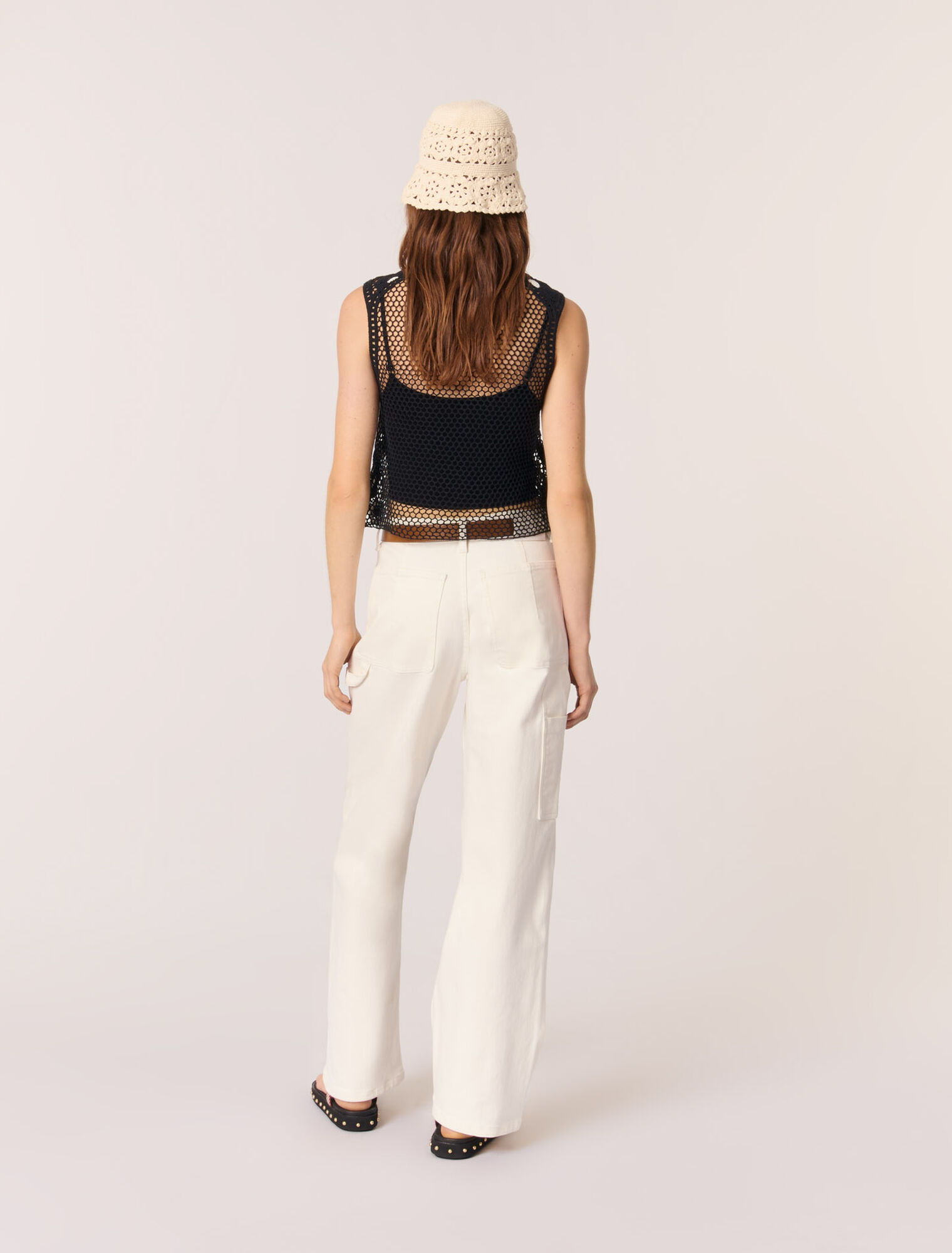 Top en crochet floral