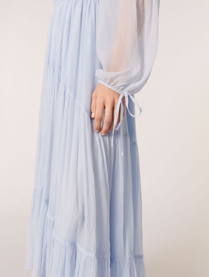 Robe longue en mousseline