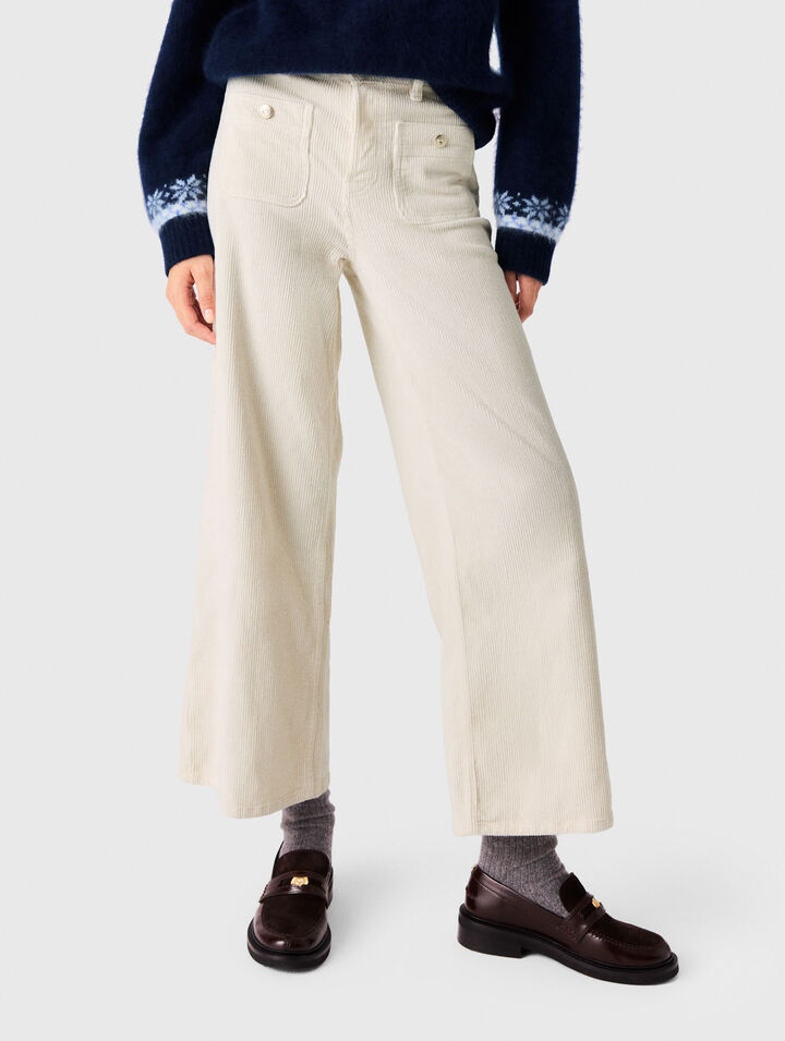 Wide-leg corduroy trousers