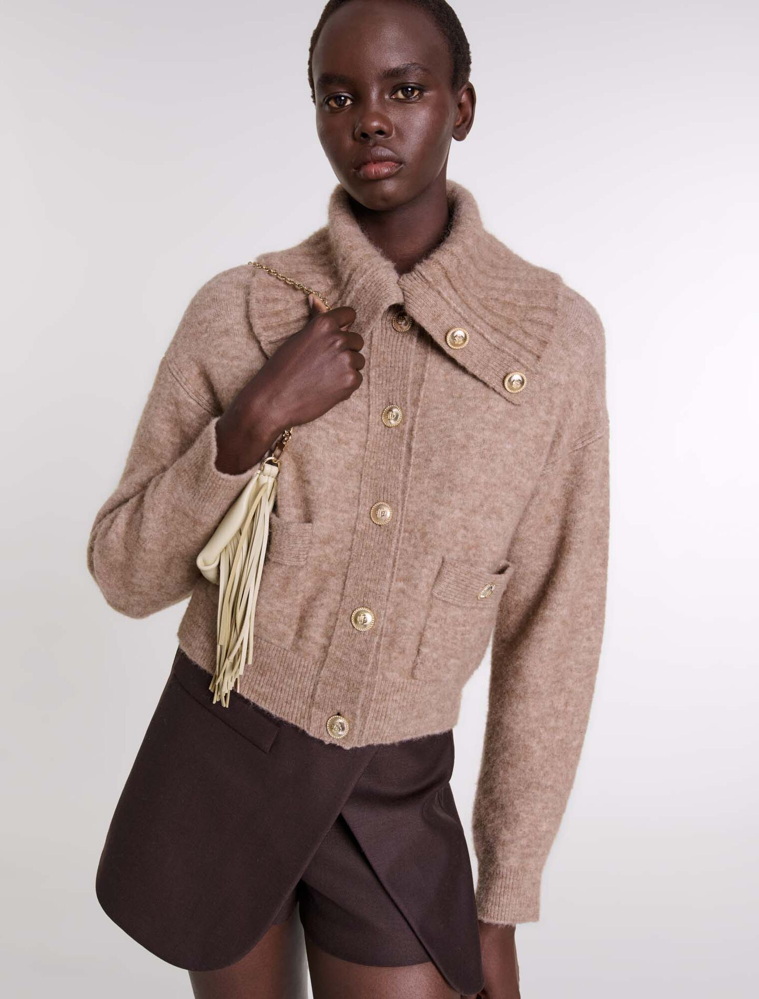 Cardigan en laine mélangée