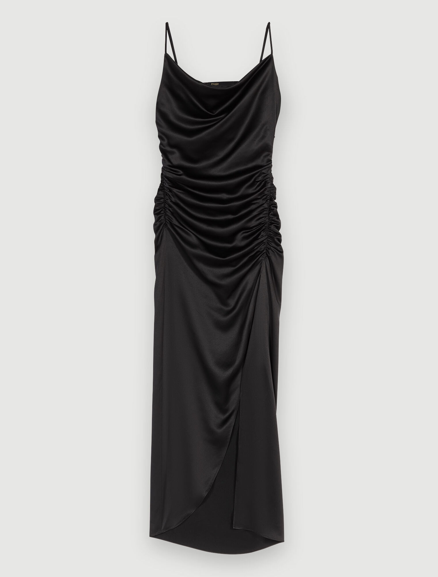 Robe longue drapée fendue