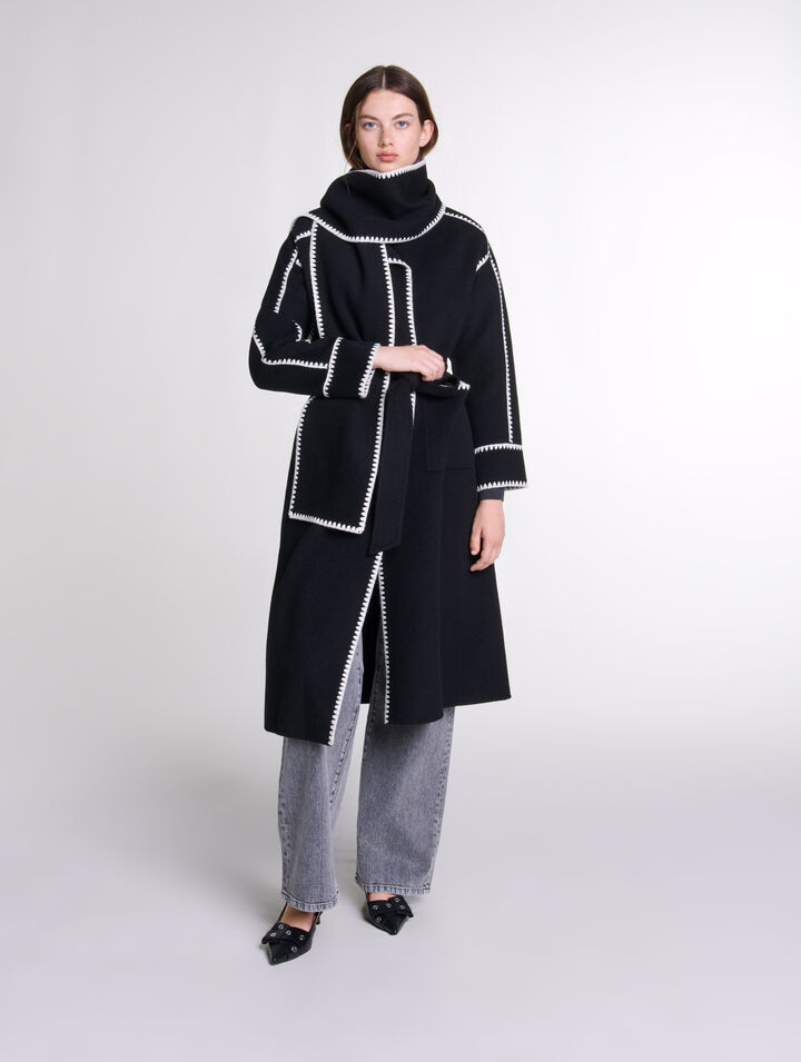 Manteau bicolore double face