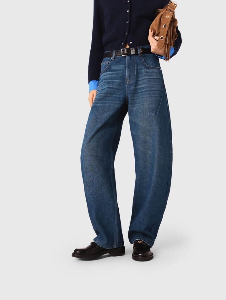 Balloon jeans with martingale